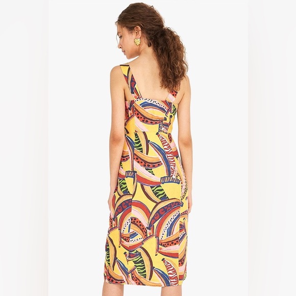 Farm Rio multi banana linen midi dress - Picture 3 of 11
